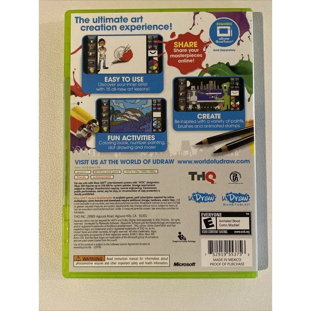 uDraw Studio Instant Artist (Microsoft Xbox 360) New -SEALED